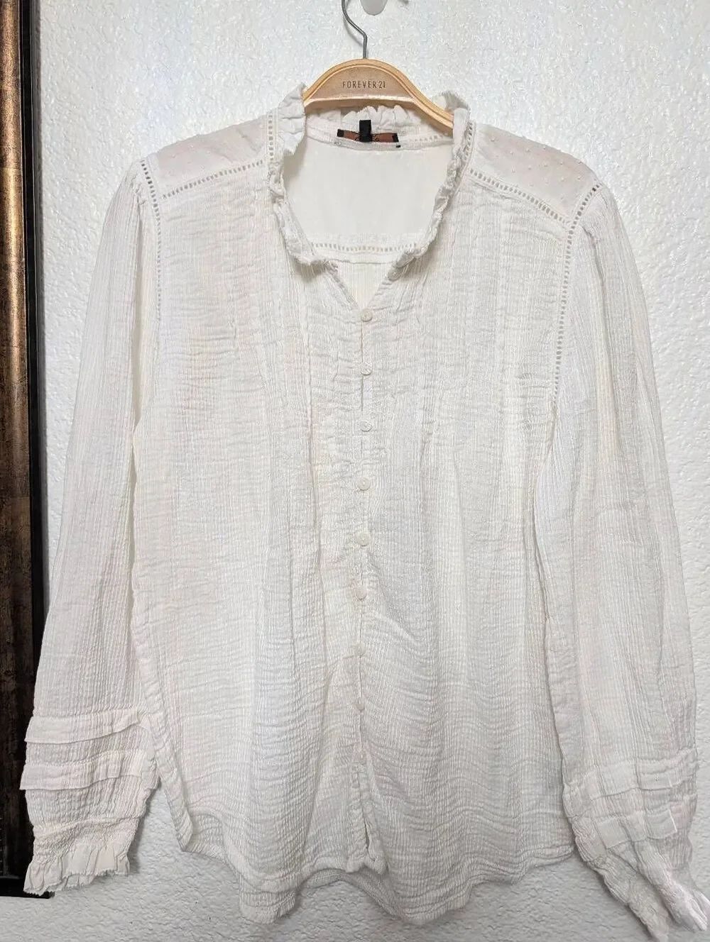 Quince button down long sleeve top Large